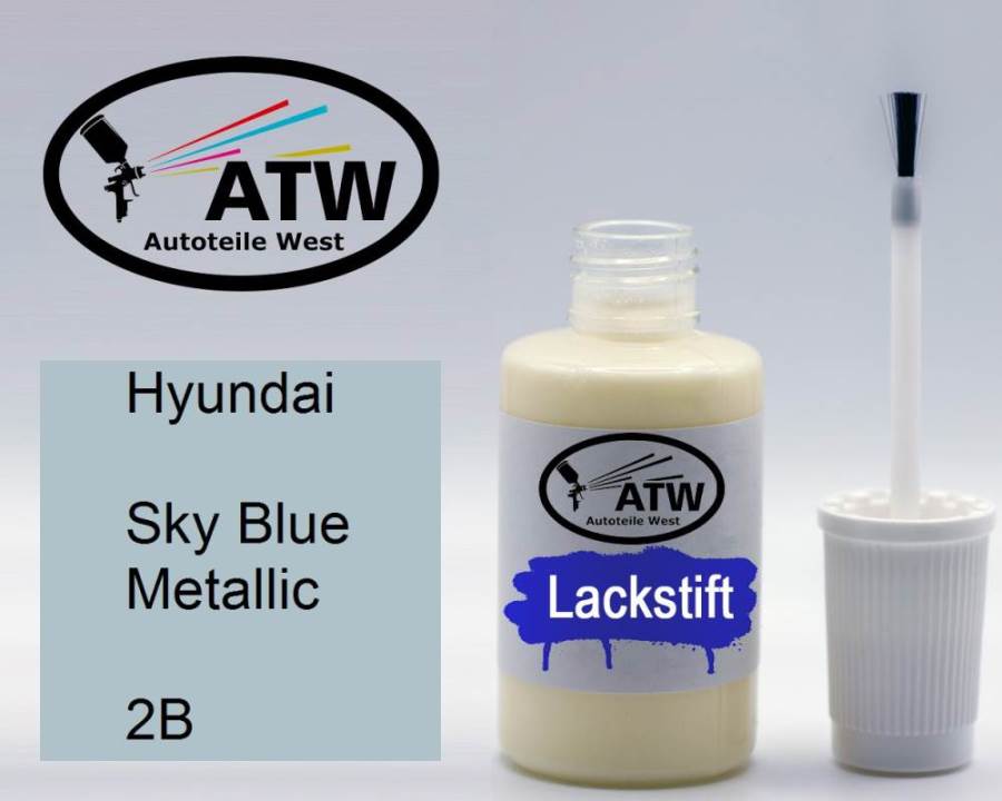 Hyundai, Sky Blue Metallic, 2B: 20ml Lackstift, von ATW Autoteile West.